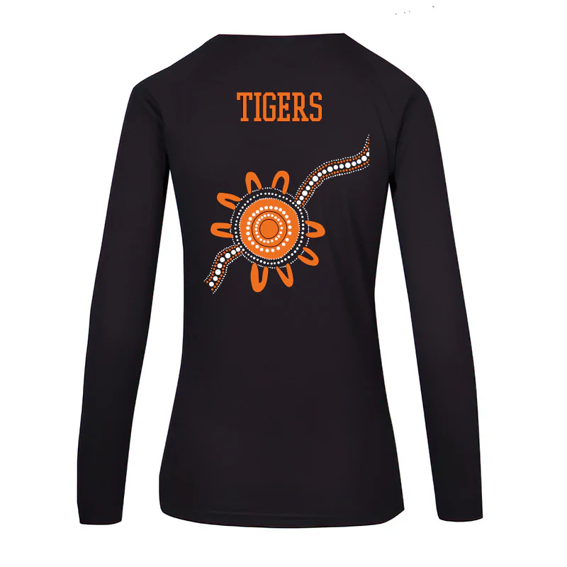 Worrigee Tigers Long Sleeve Tee Ladies Black - Image 2